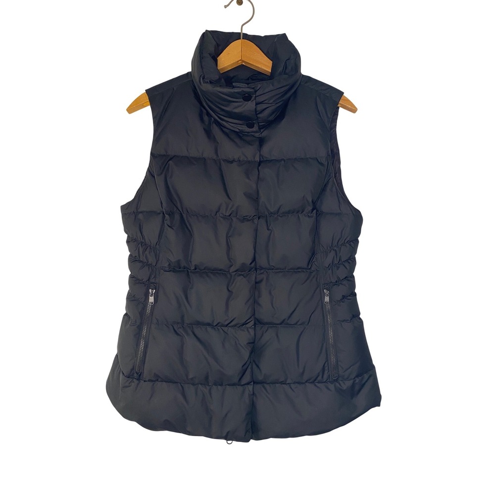 Athleta Womens Black Down Puffer Vest Quilted Small Gorpcore Hiking Outdoors